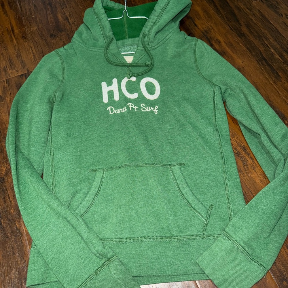 Hollister Green Hoodie Sweatshirt - MEDIUM